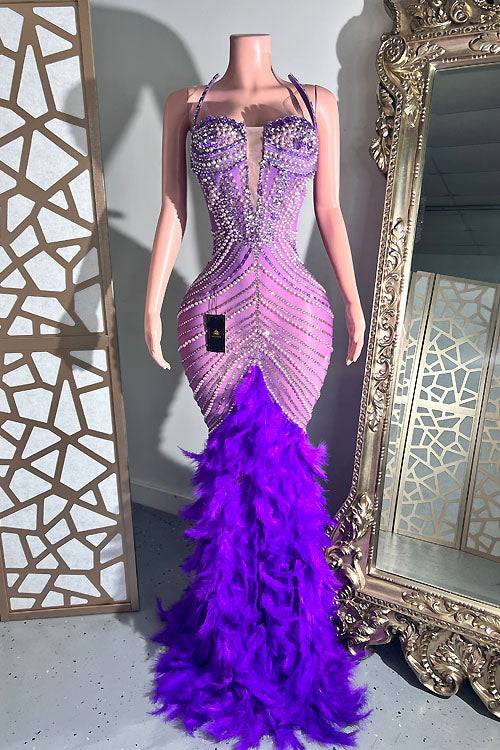 Gaze Feather Dress (Ready To Ship) – AMEKANA Gaze Feather Dress (Ready To Ship) – AMEKANA