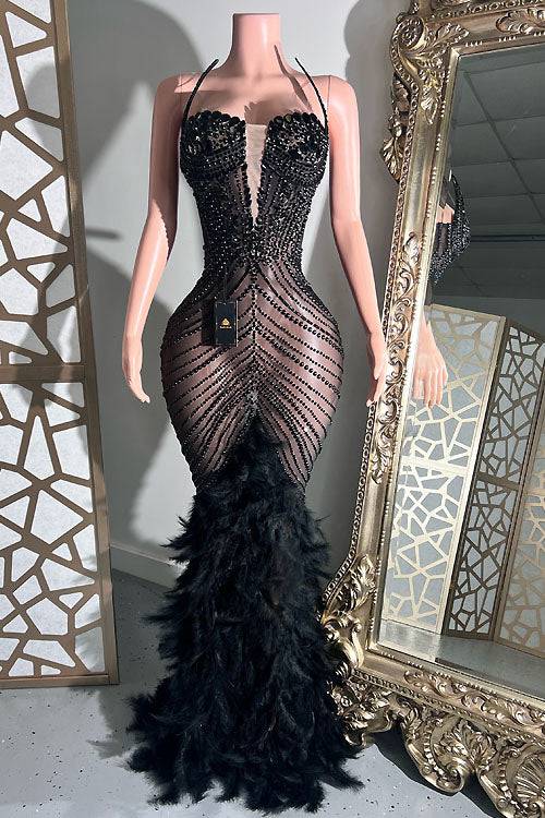 Gaze Feather Dress (Ready To Ship) AMEKANA Gaze Feather Dress (Ready To Ship) AMEKANA