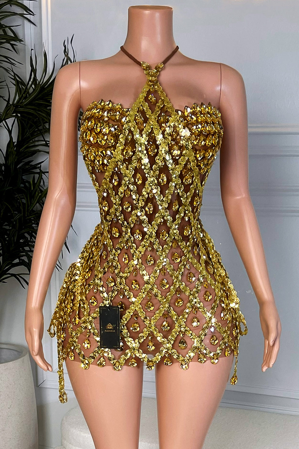Aoki Gold Dress Set (Ready To Ship) AMEKANA Aoki Gold Dress Set (Ready To Ship) AMEKANA