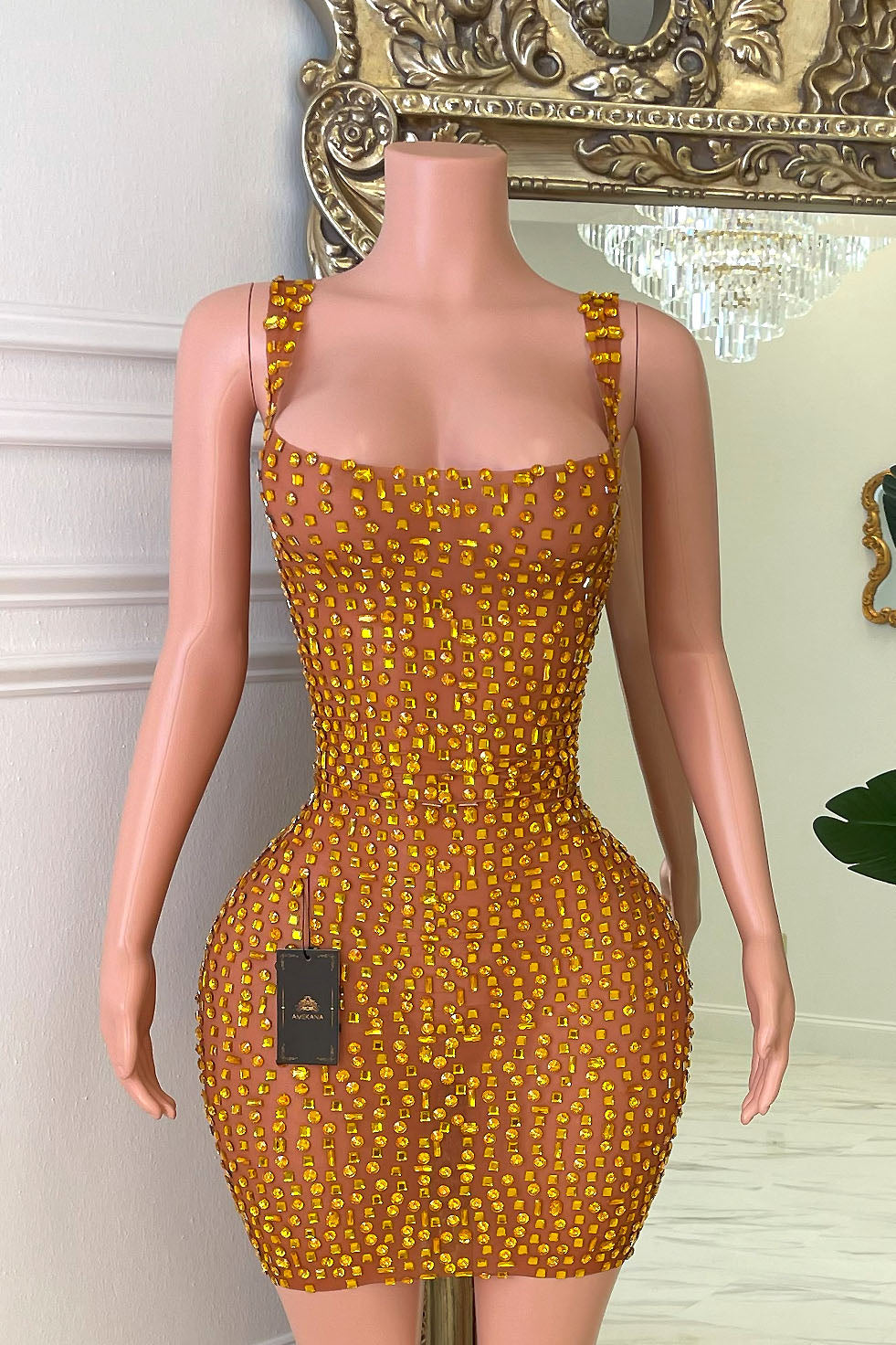 sade mini dress Sade Brown Polka Dot Scarf Mini Dress - US 8