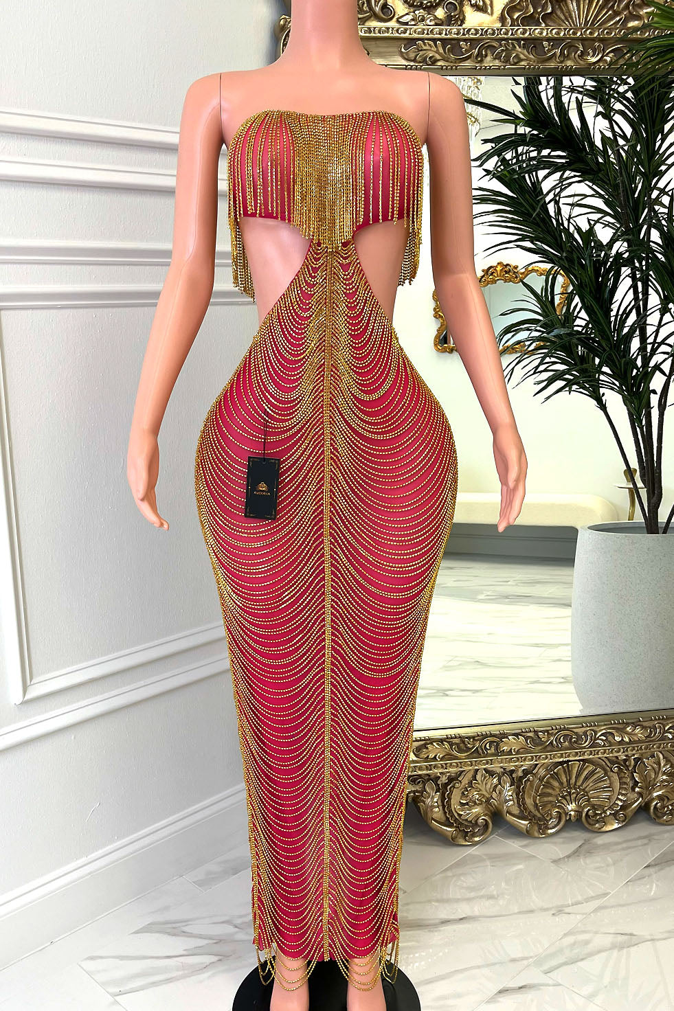 chain dress EMBELLISHED FRINGE BODY CHAIN DRESS Artofcb