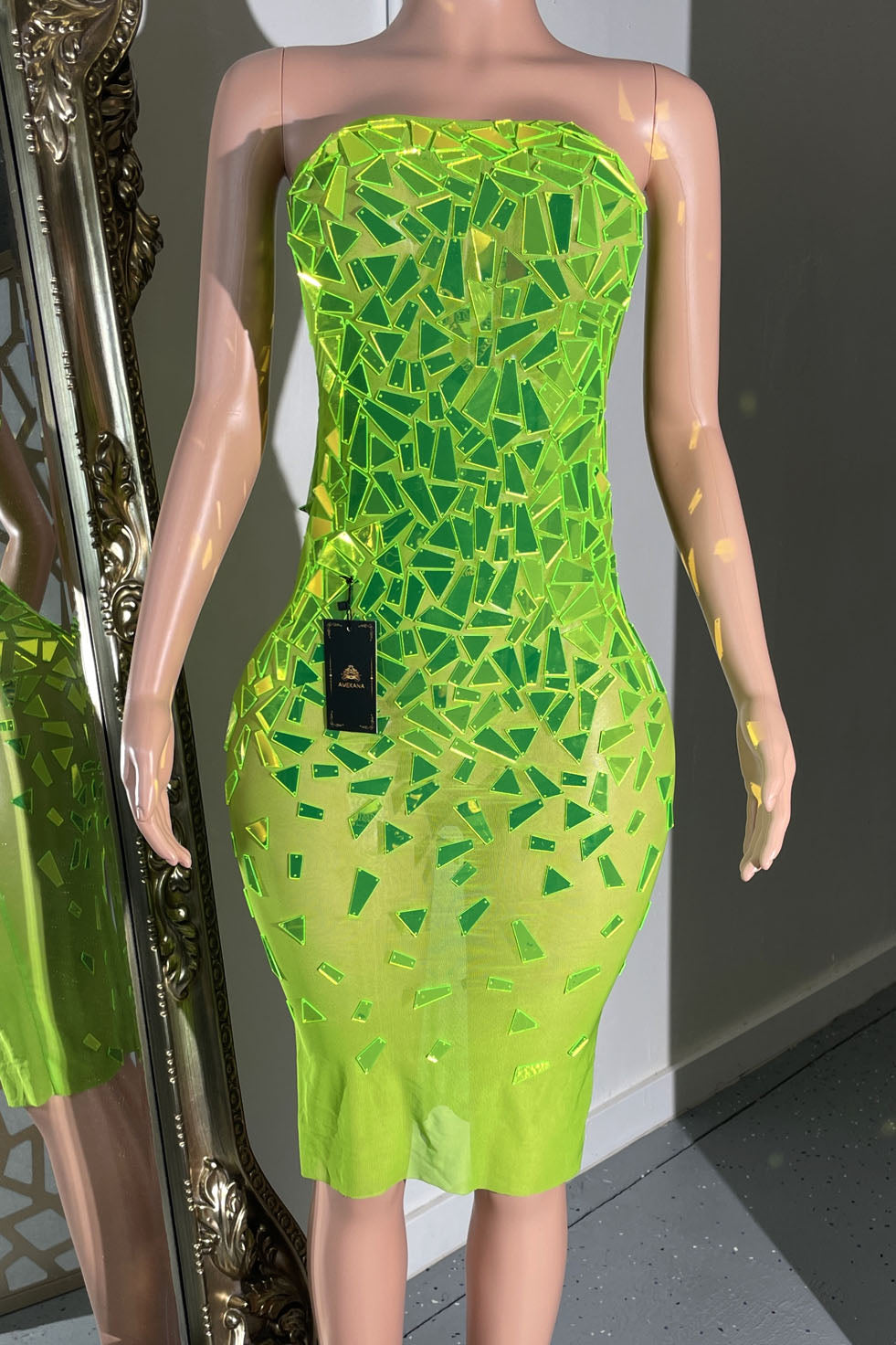 Lime Serenade Dress (Made to Order) AMEKANA Lime Serenade Dress (Made to Order) AMEKANA