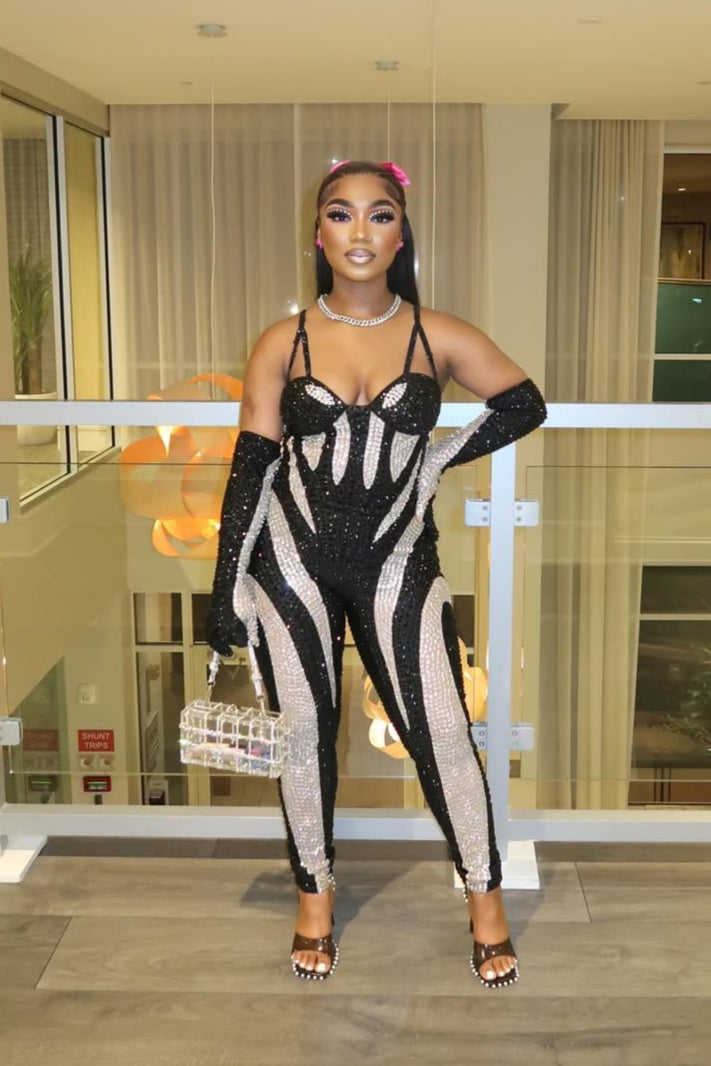 Kassidy Rhinestone Bodysuit Set (Ready To Ship)
