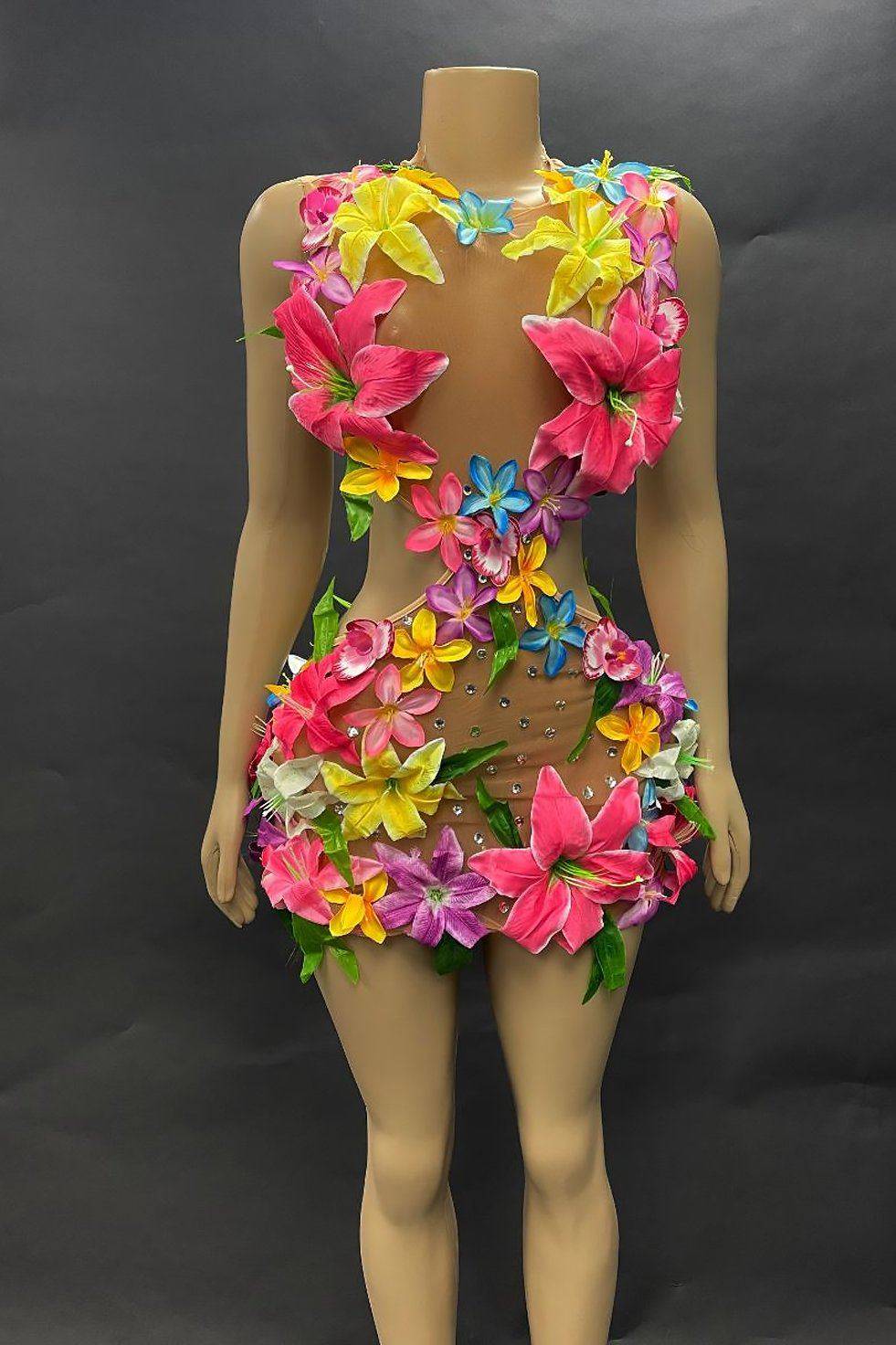 Blossom Flower Mesh Dress (Ready to Ship)