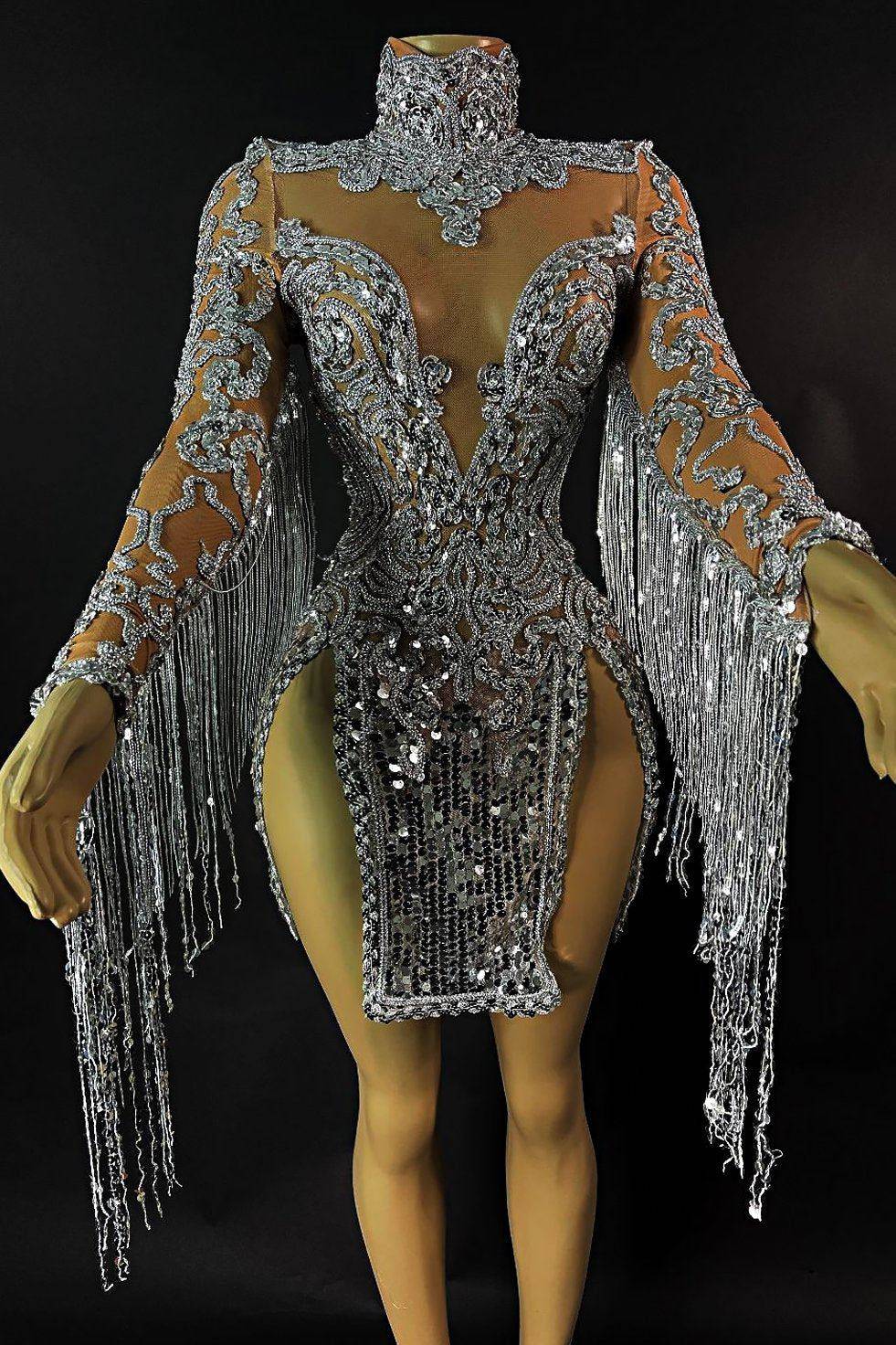 Partition Sequin Dress