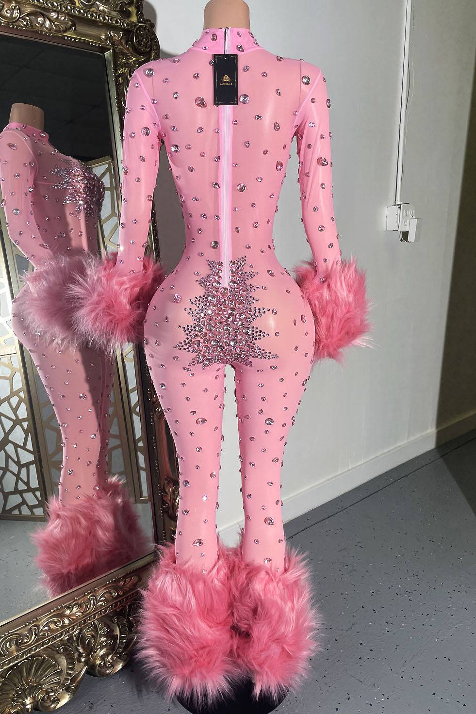 Icey Heart Pink Bodysuit (Ready To Ship)