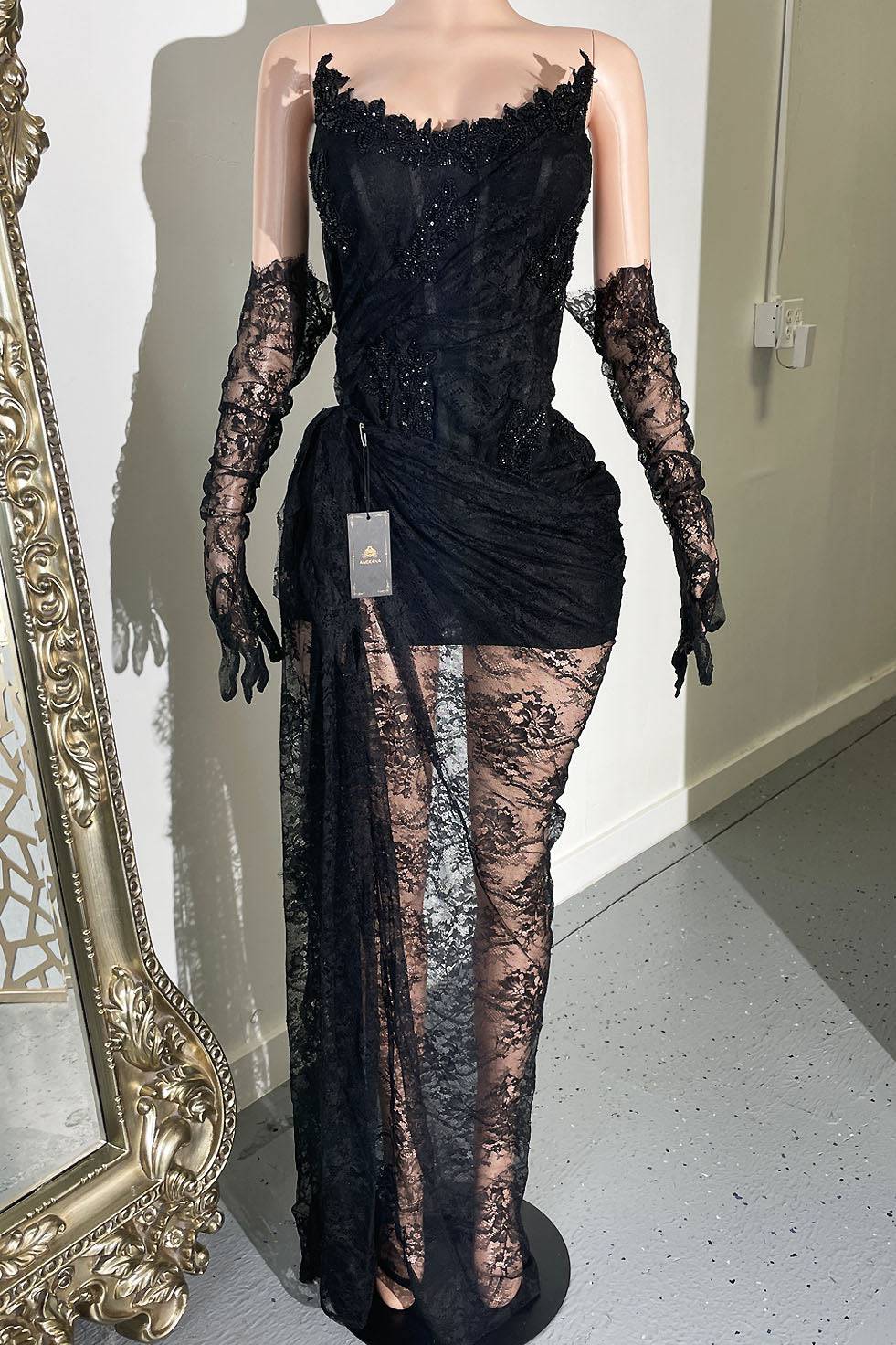 Iris Black Lace Dress