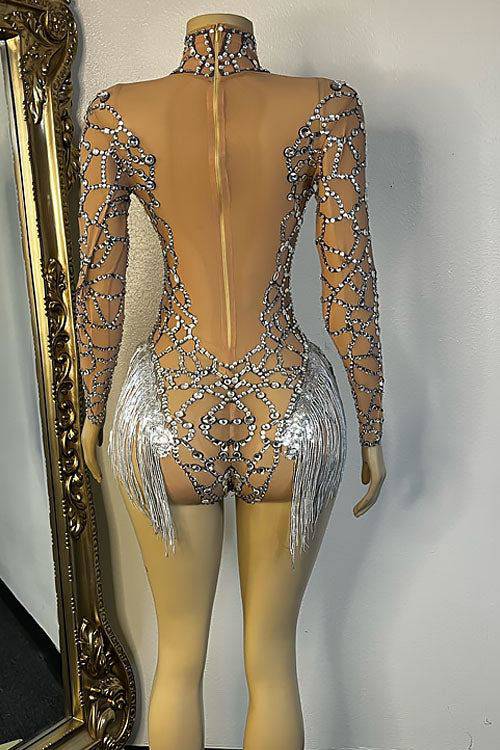 Boss Lady Diamante Tassel Bodysuit