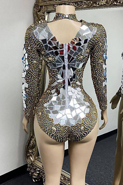 Amelia Diamante Mirror Bodysuit(Ready To Ship)