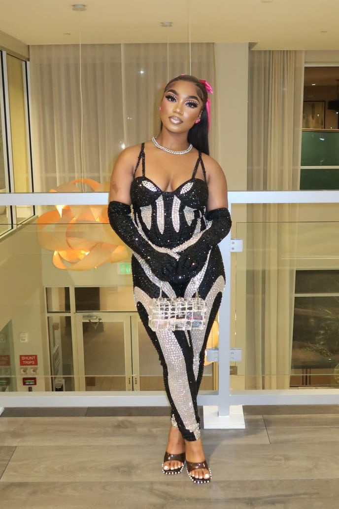 Kassidy Rhinestone Bodysuit Set (Ready To Ship)