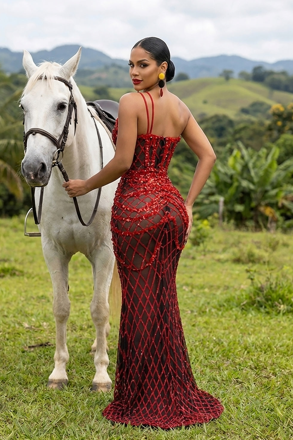 Zainab Red Maxi Dress (Ready To Ship)