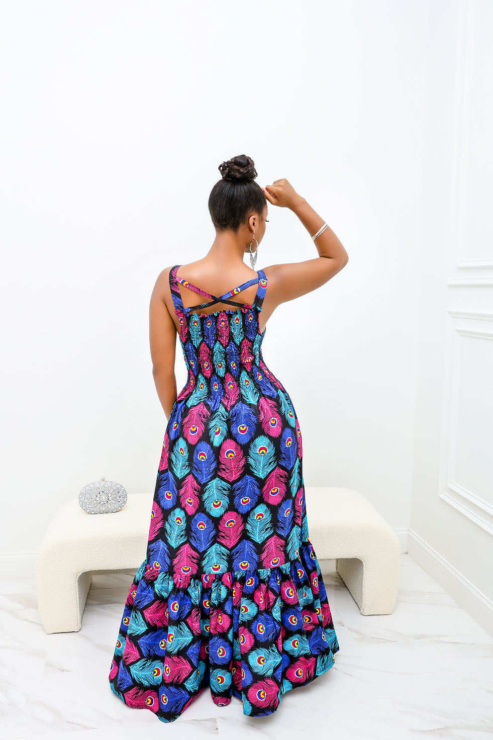 Peacock Dreams Ankara Dress(Ready To Ship)