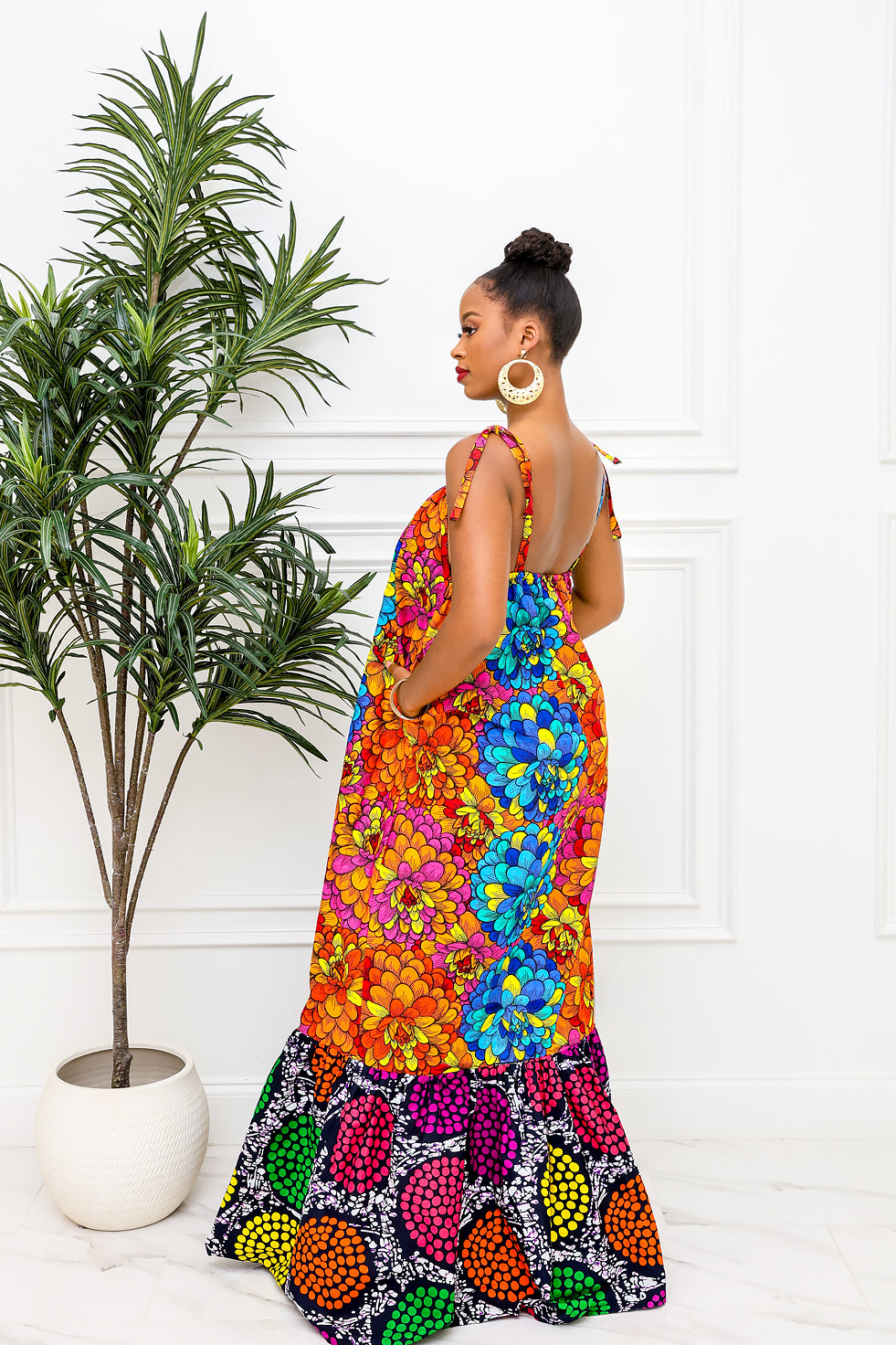 Color Burst Ankara Dress Version 2 (Ready To Ship)