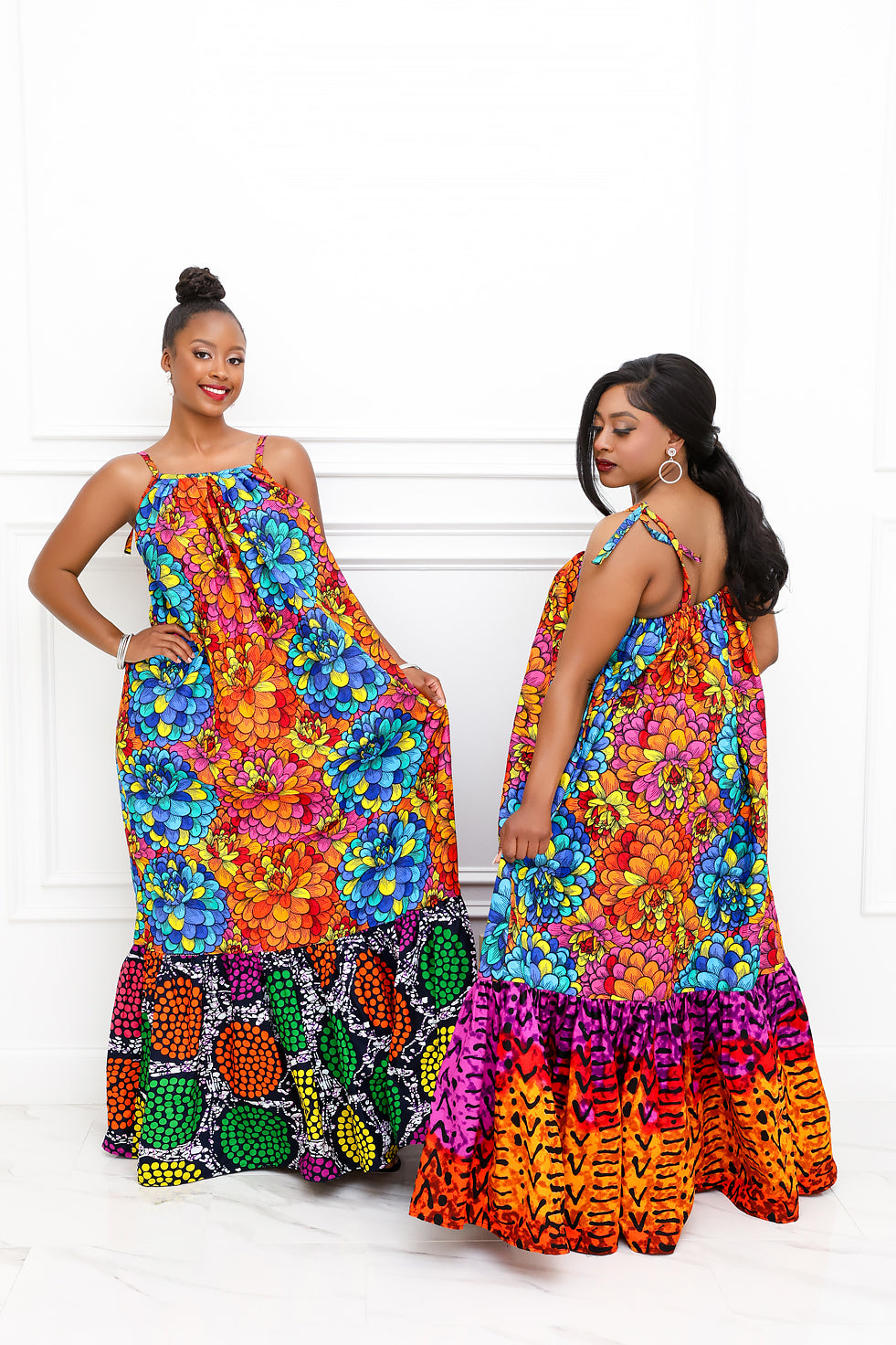 Color Burst Ankara Dress Version 2 (Ready To Ship)