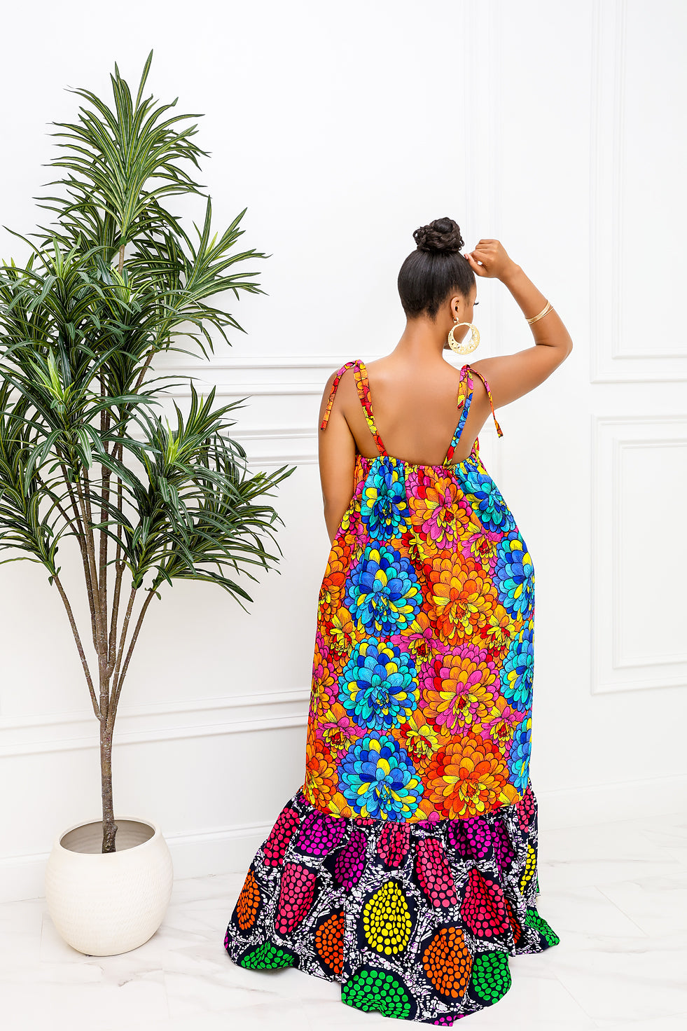 Color Burst Ankara Dress Version 2 (Ready To Ship)