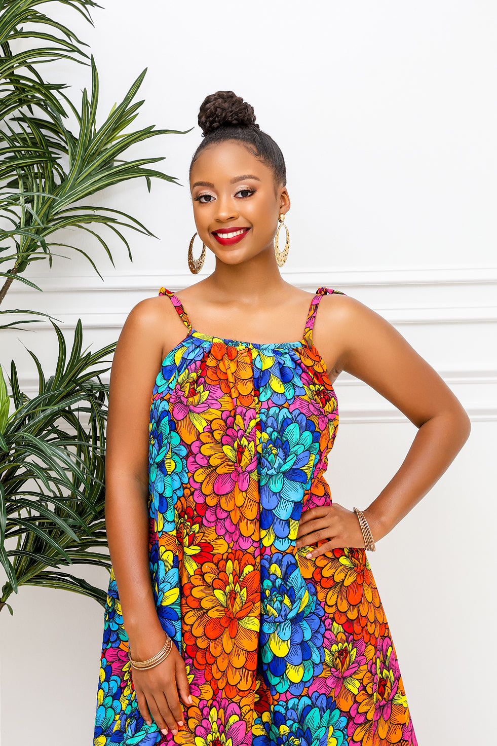 Color Burst Ankara Dress Version 2 (Ready To Ship)