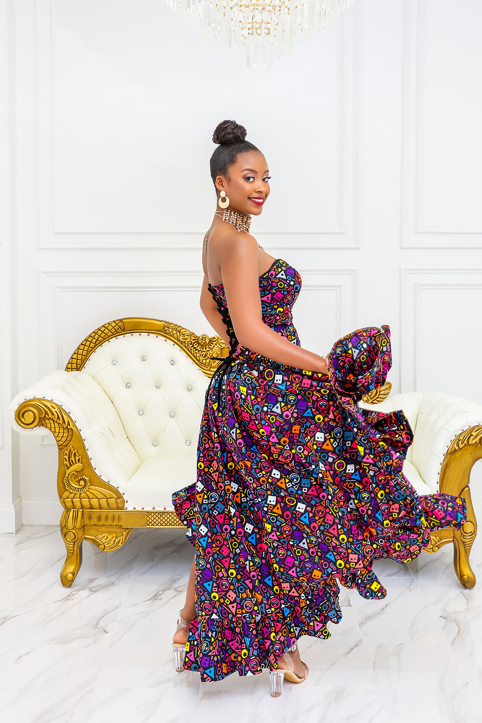 Crowned Queen Ankara Skirt Set(Ready To Ship)