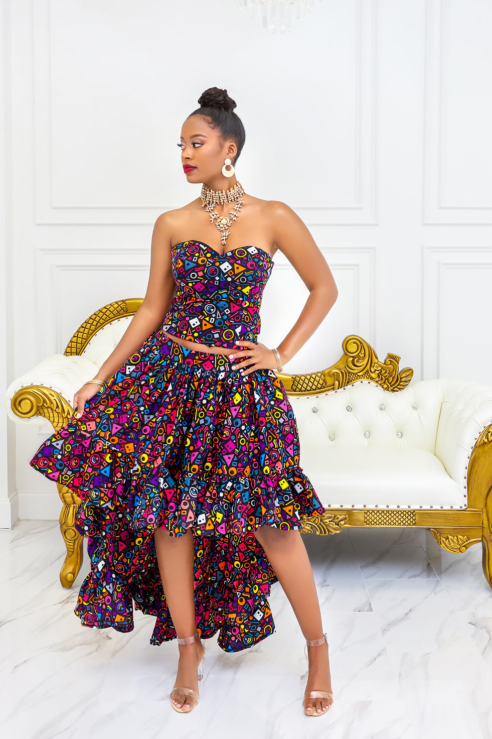 Crowned Queen Ankara Skirt Set(Ready To Ship)