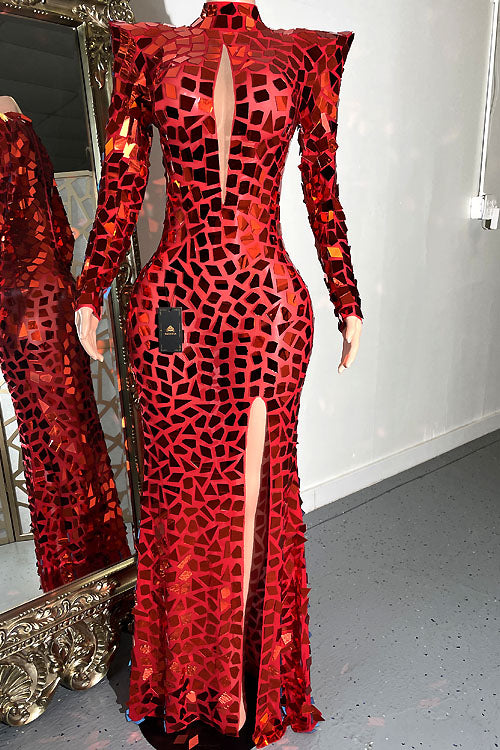 Zola Red Mirror Dress - AMEKANA.COM