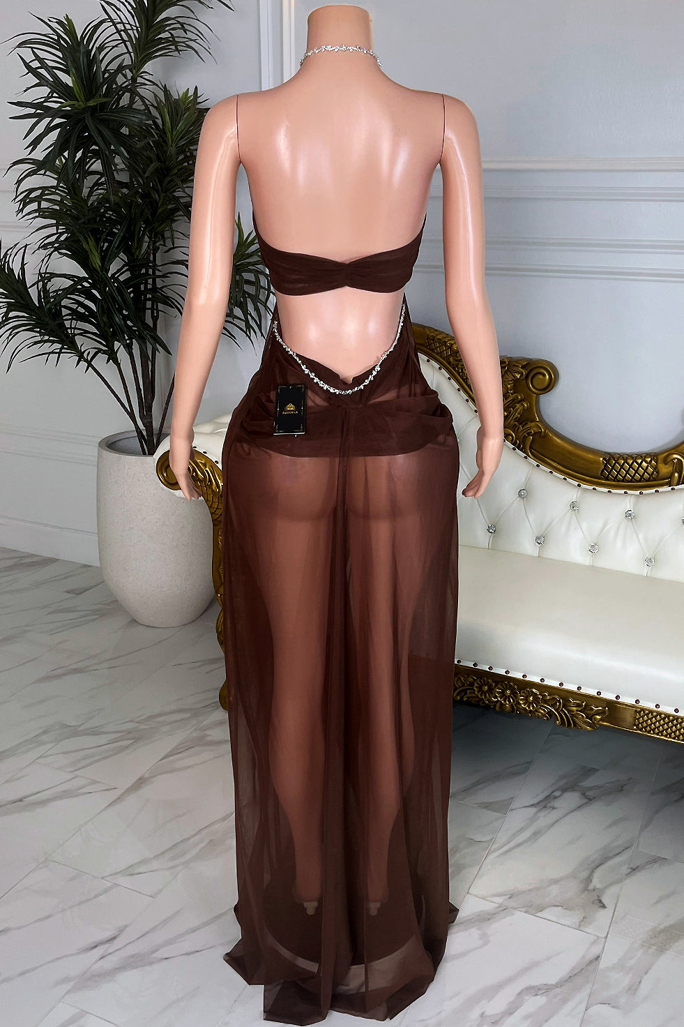 Flesh & Fantasy Brown Dress (Ready To Ship)