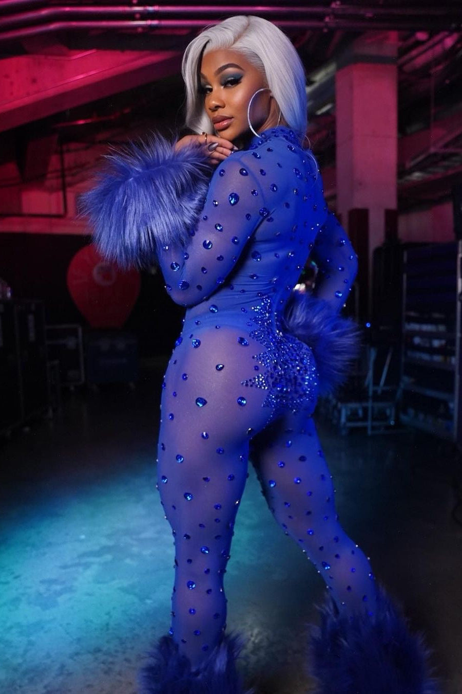 Icey Heart Blue Bodysuit (Made to Order)