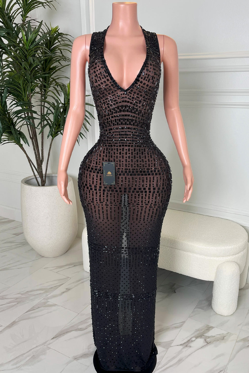 Indira Black Maxi Dress (Made to Order)