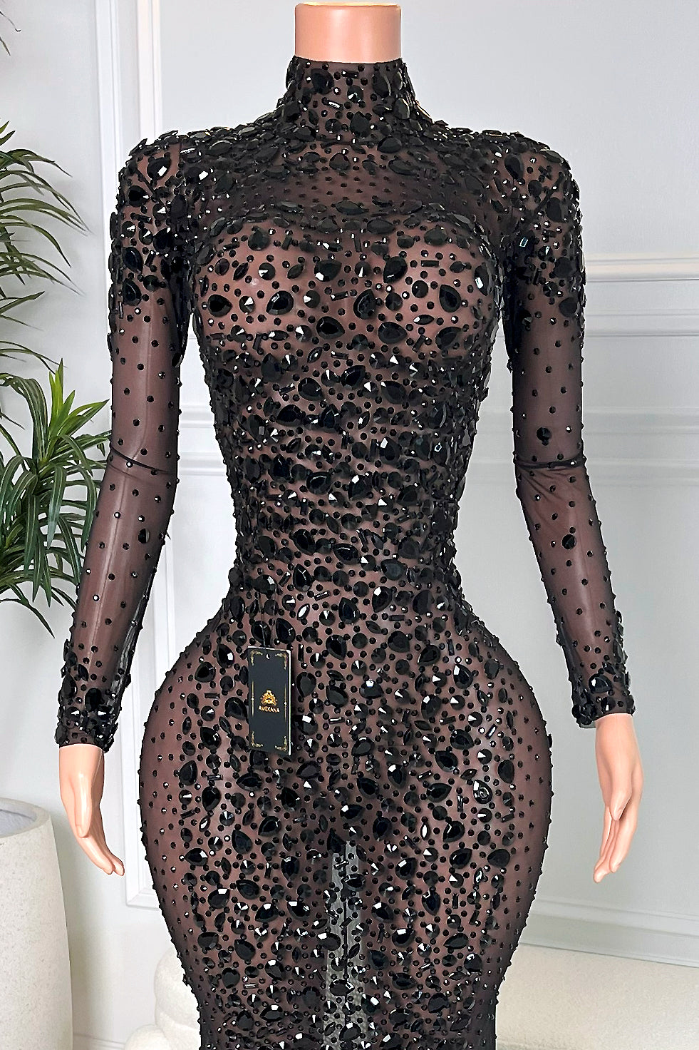 Kaelie Black Feather Dress (Made To Order)