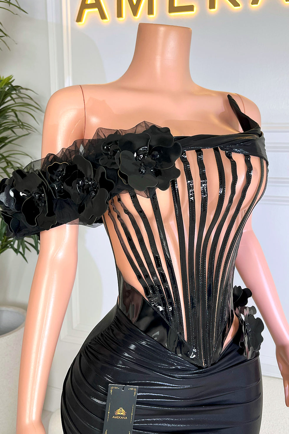 Rosey Black Maxi Dress (Made to Order)