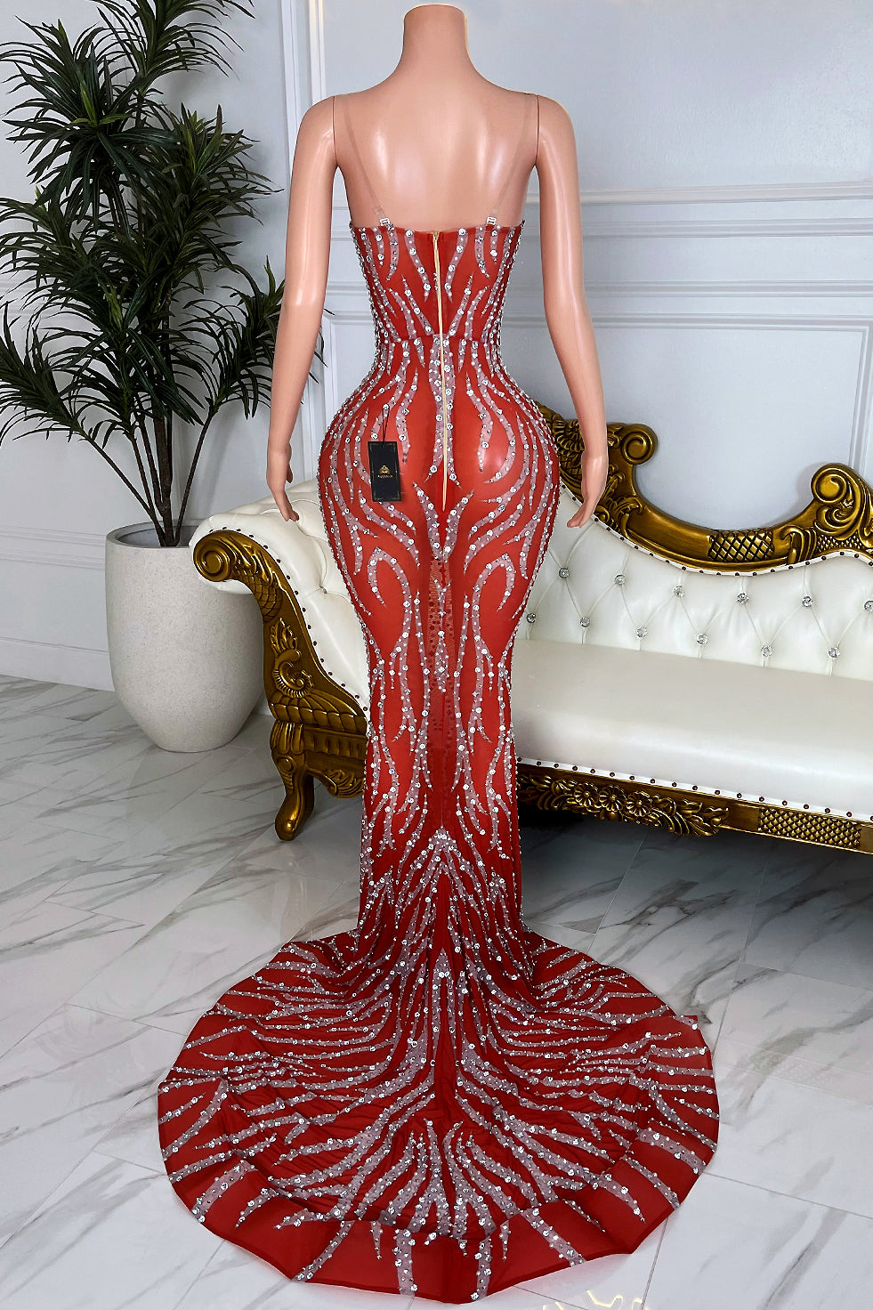 Wands Red Maxi Dress 2(Made to Order)