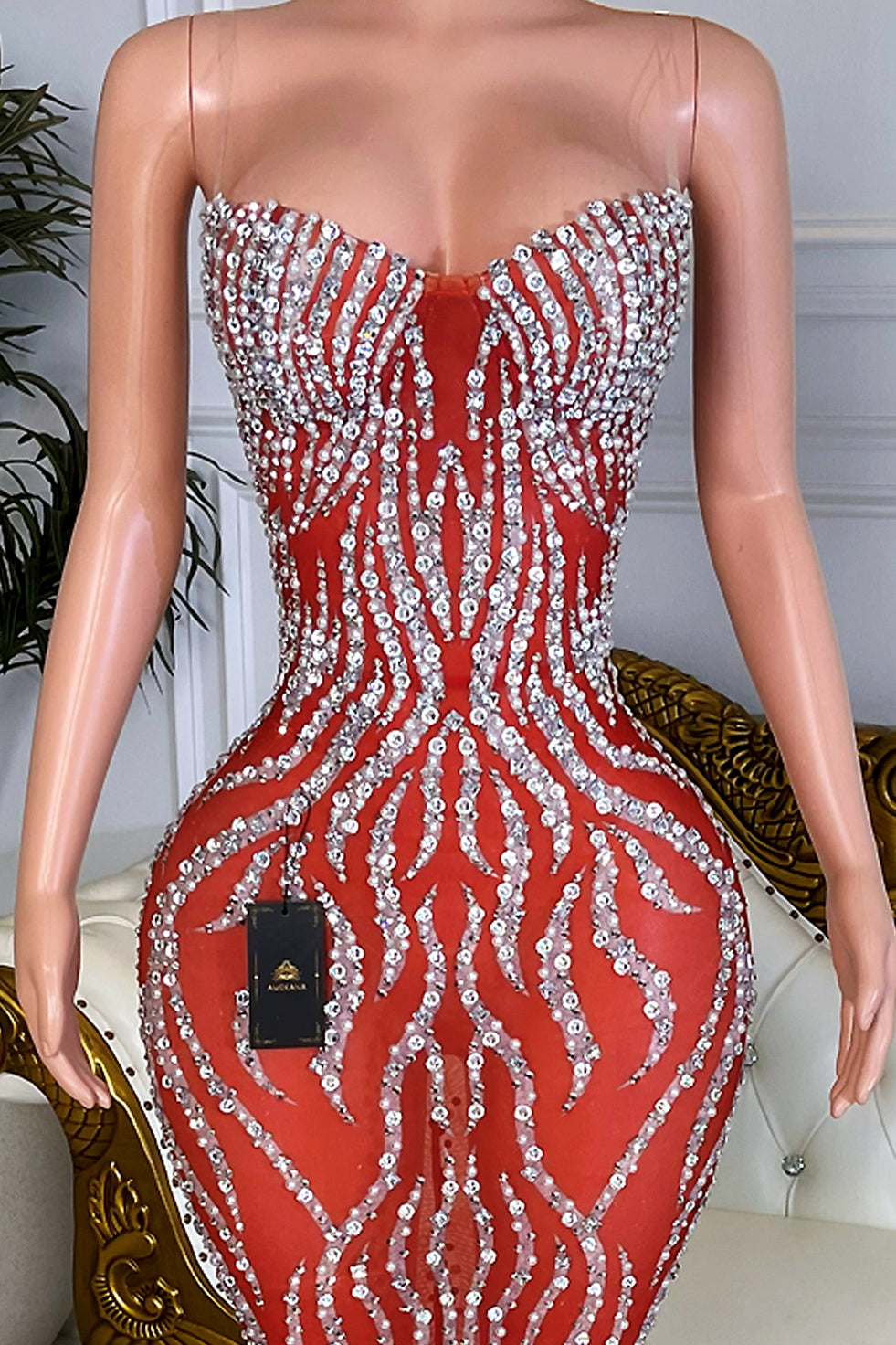 Wands Red Maxi Dress 2(Made to Order)