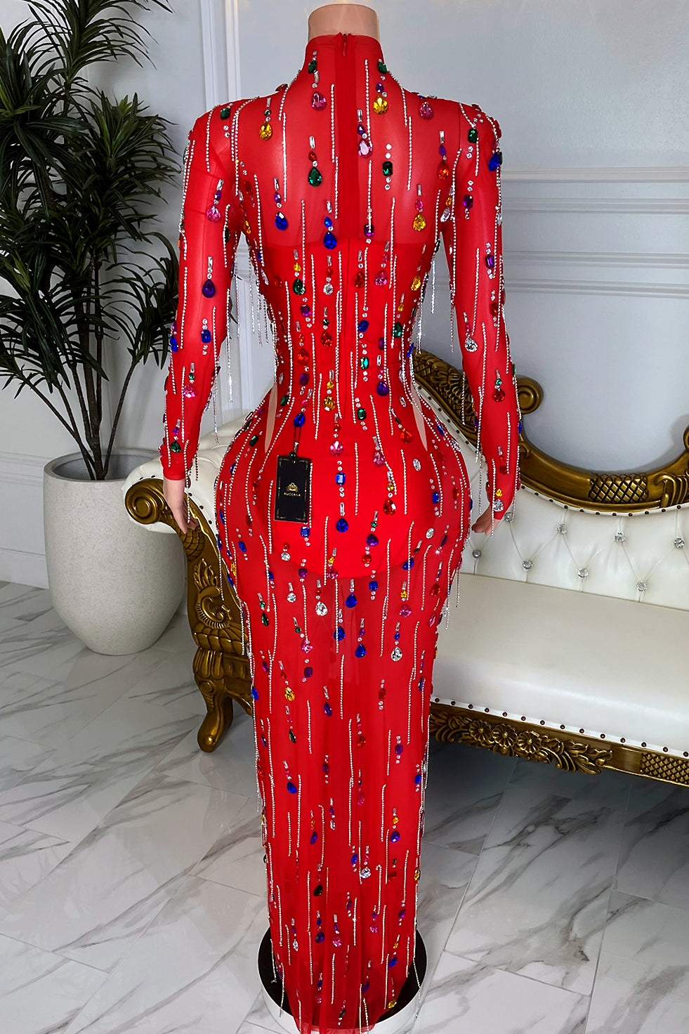 Fumi Red Tassel Dress (Ready to Ship)