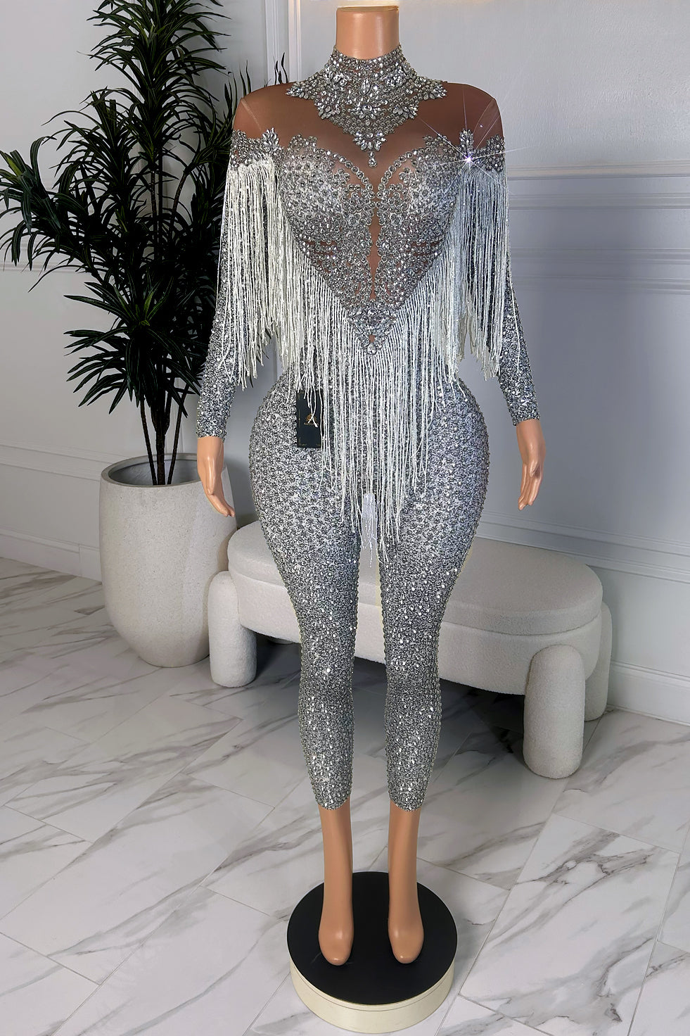 Body Party Diamante Bodysuit (Ready To Ship)