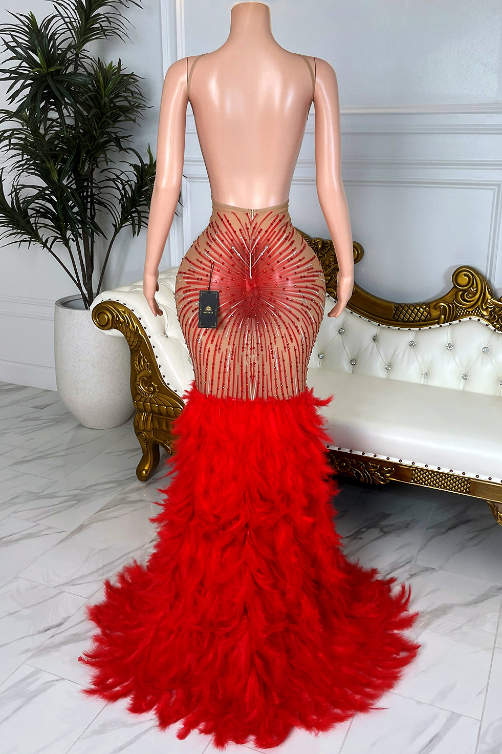 Amara Feather Dress (Made to Order)