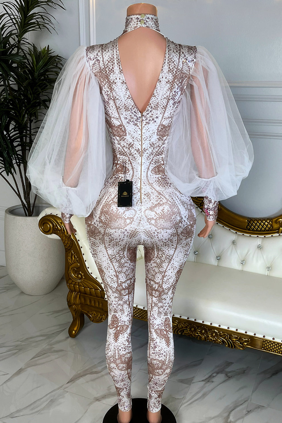 Feelings Diamante Bodysuit (Rhinestones) (Made to Order)