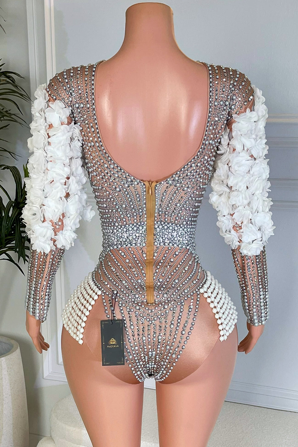 Harmony Diamante Rose Playsuit (Made to Order)