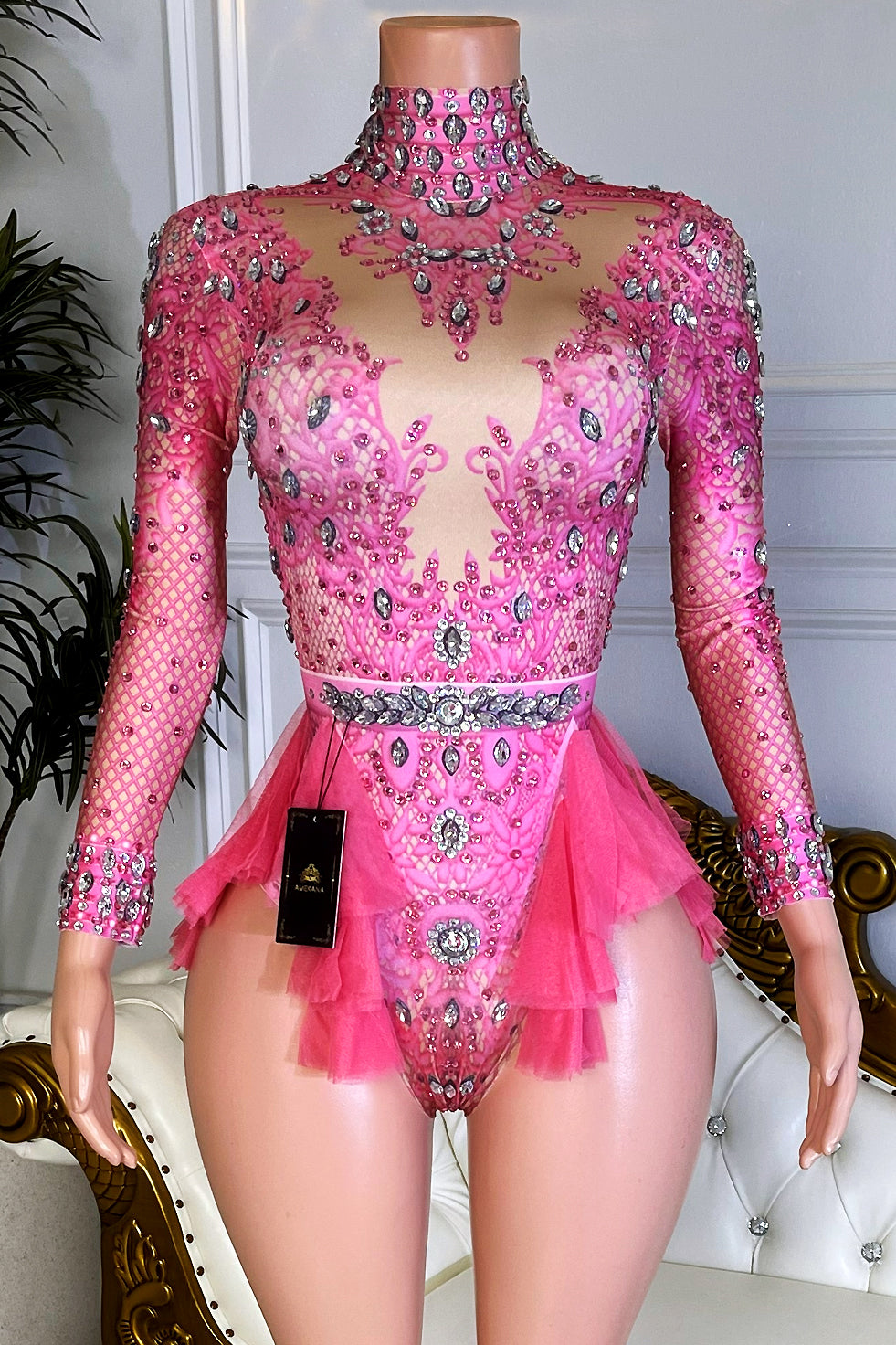 Playboy Bunny Diamante Playsuit (Made to Order)