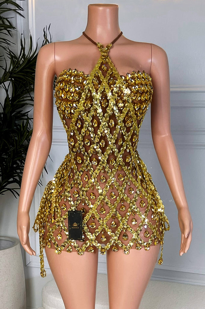 green emerald velvet dress Aoki Gold Dress Set (Ready To Ship) – AMEKANA