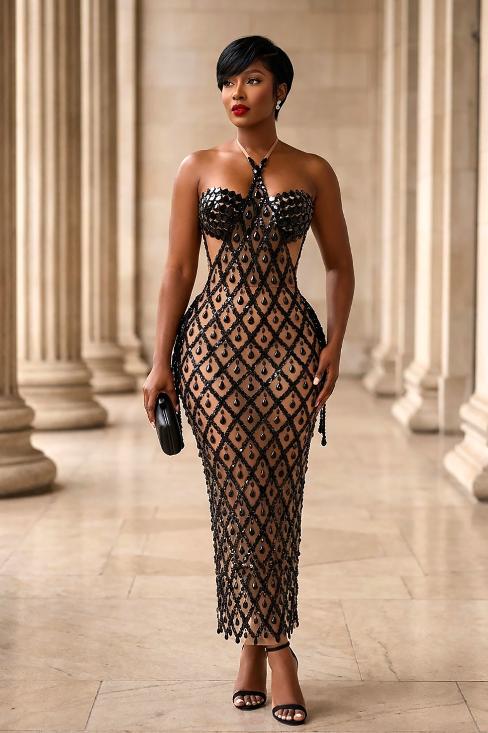 Aoki Black Maxi Dress (Ready To Ship)
