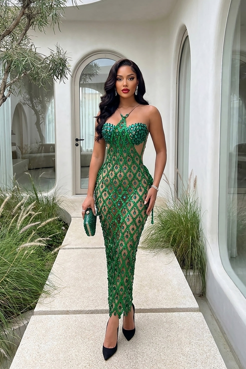 Aoki Green Maxi Dress (Ready To Ship)