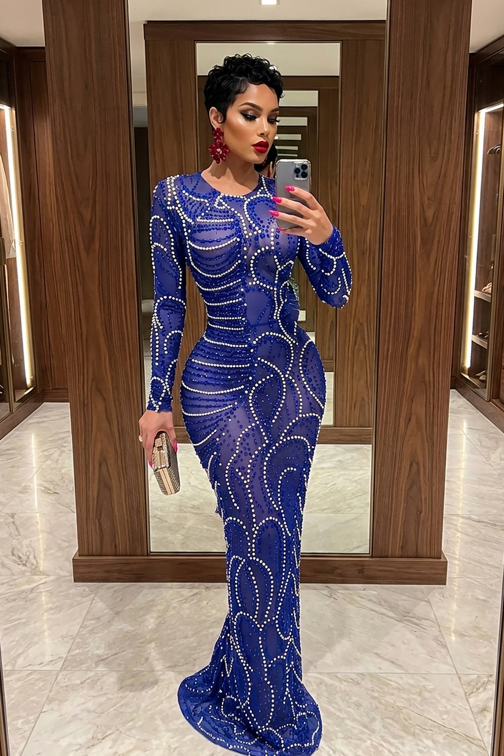 Seductress Blue Maxi Dress (Ready To Ship)