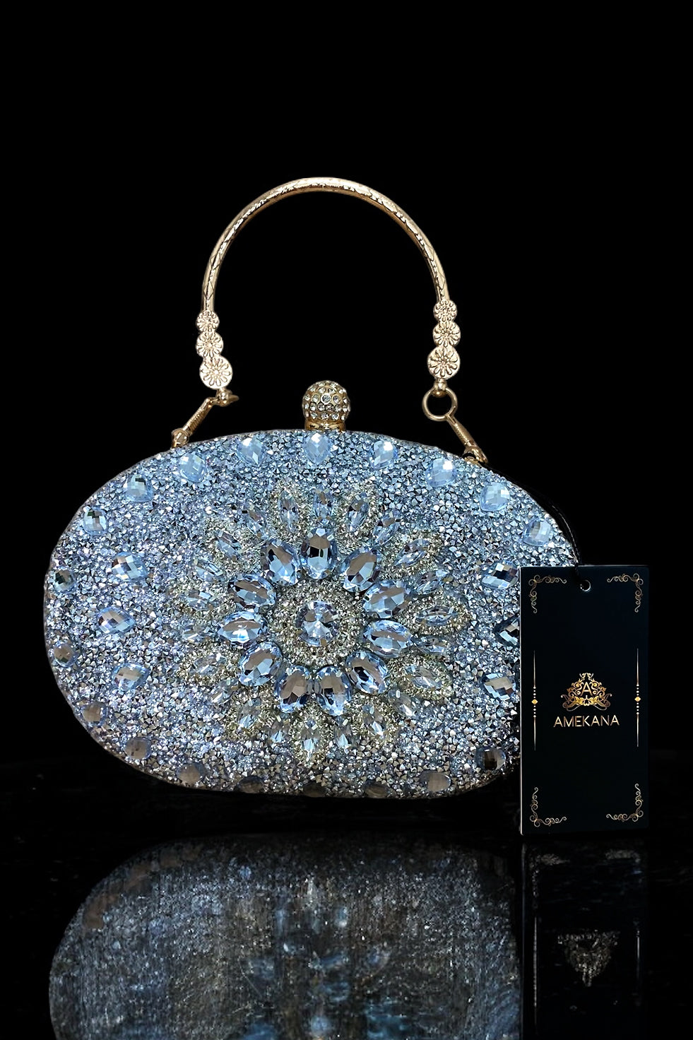 Aziza Silver Clutch (Ready to Ship)