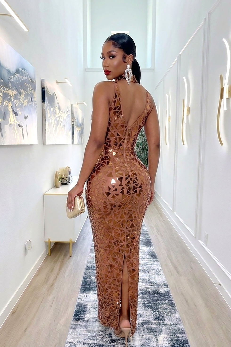 Bronze Goddess Mirror Dress (Pre-Order)