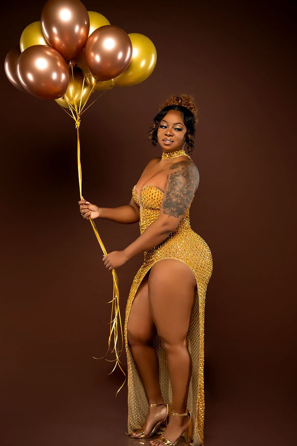 Chava Gold Maxi Dress(Made To Order)