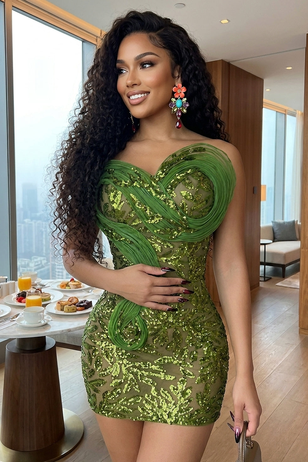 Pluto Green Dress (Ready To Ship)