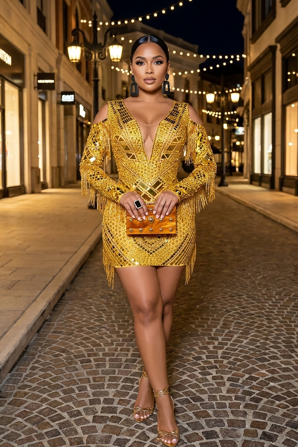Trixie Gold Mirror Dress (Pre-Order)