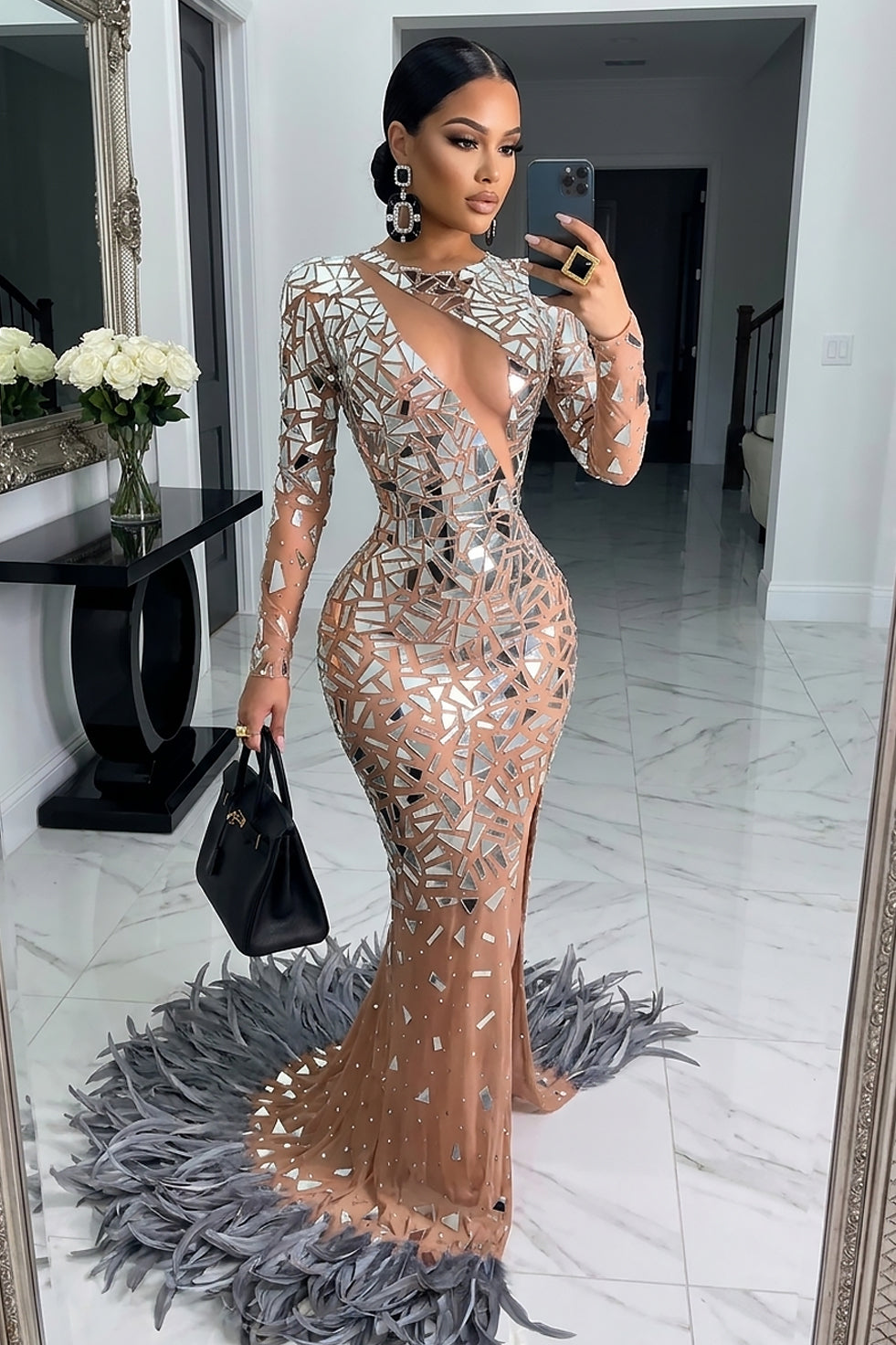 Glass Empress Feather Dress (Pre-Order)