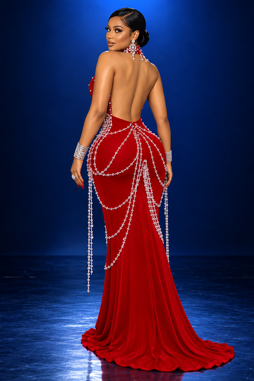 Zarevia Red Maxi Dress (Ready to Ship)