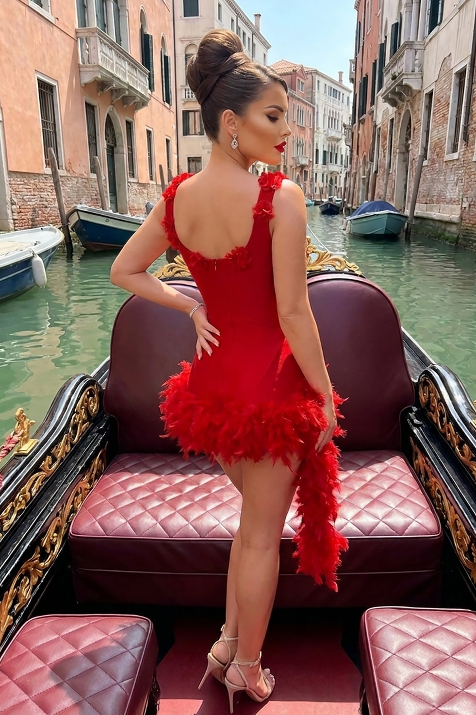 Red Velvet Playsuit (Ready to Ship)