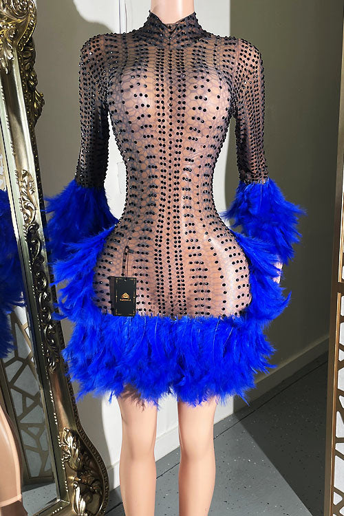 Olivia Feather Dress(Ready To Ship)
