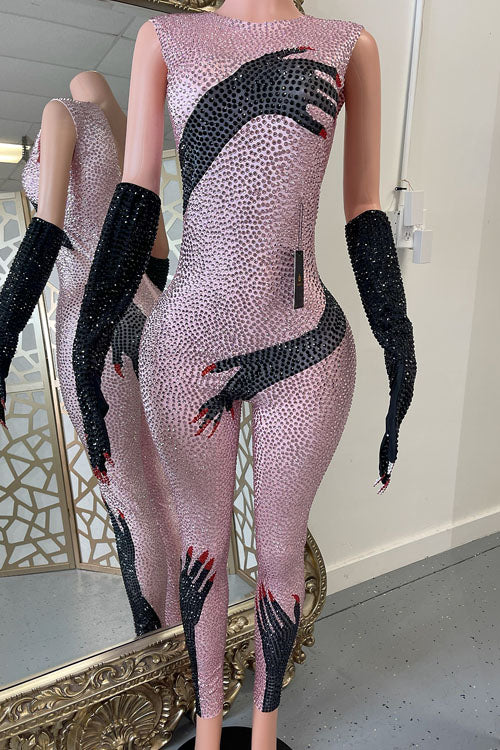 Mirela Pink Bodysuit Set(Ready To Ship)